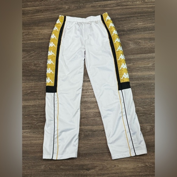 Kappa Banda 10 Logo Alan Track Pant Large White Gold - Picture 1 of 4